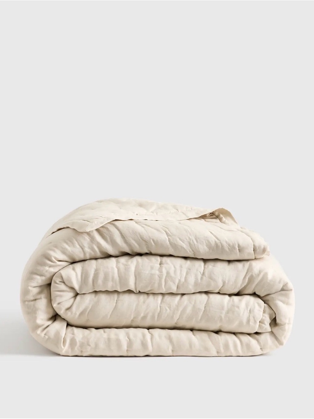 Full/Queen Sand European Linen Dream Quilt - Retail $164